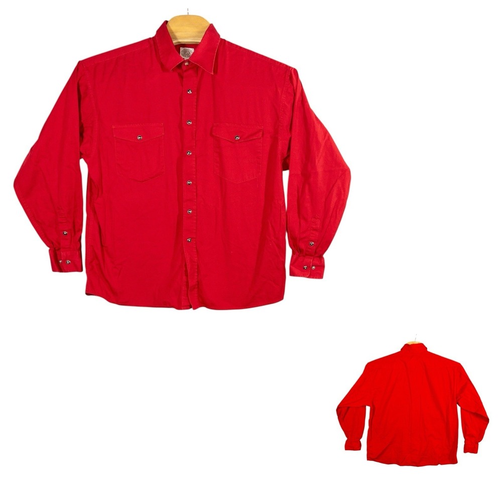 Gibson Trading Co Pearl Snap Western Shirt‎ Red Mens XL Cowboy Rodeo Workwear